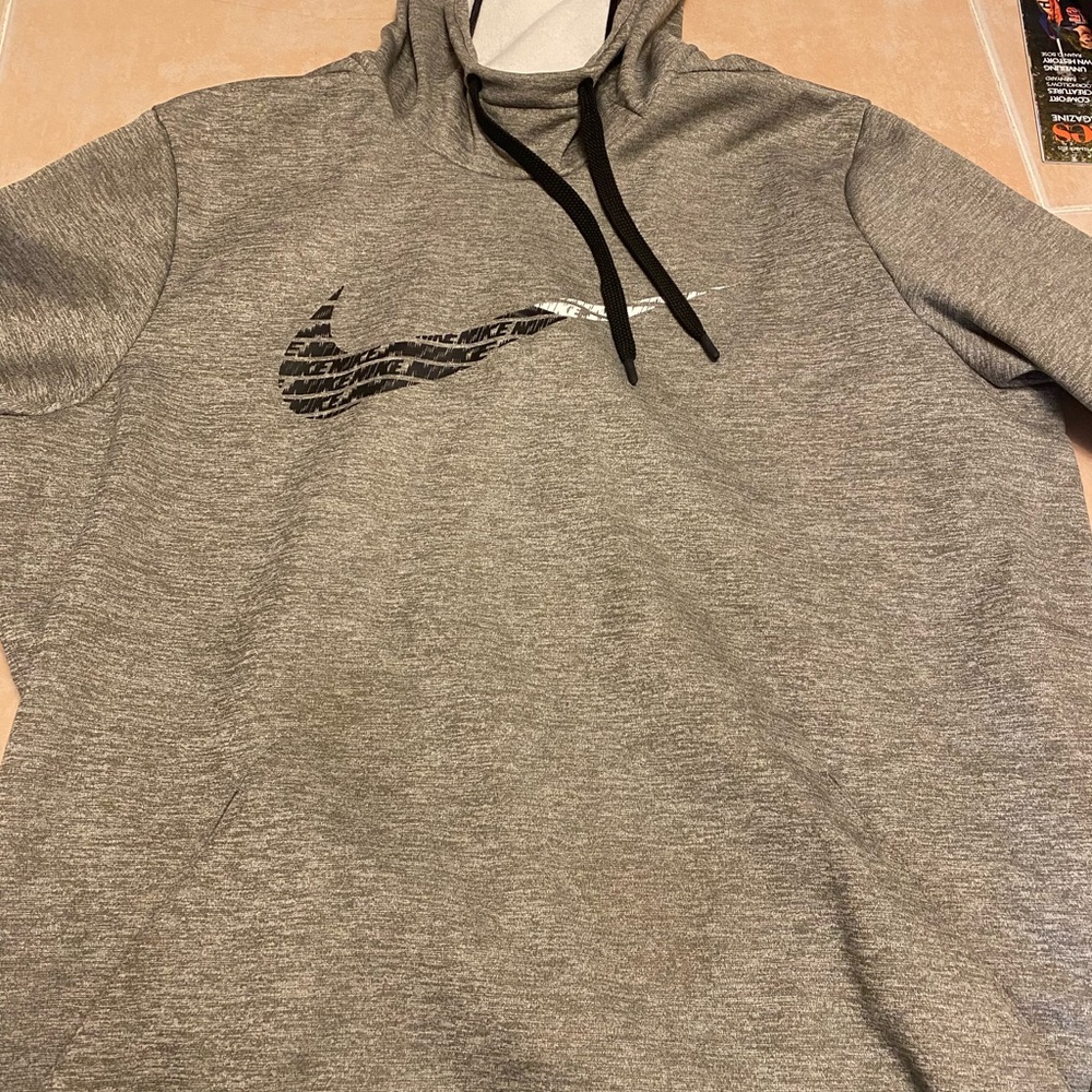 Nike Gray Men's Hoodie with Black Logo